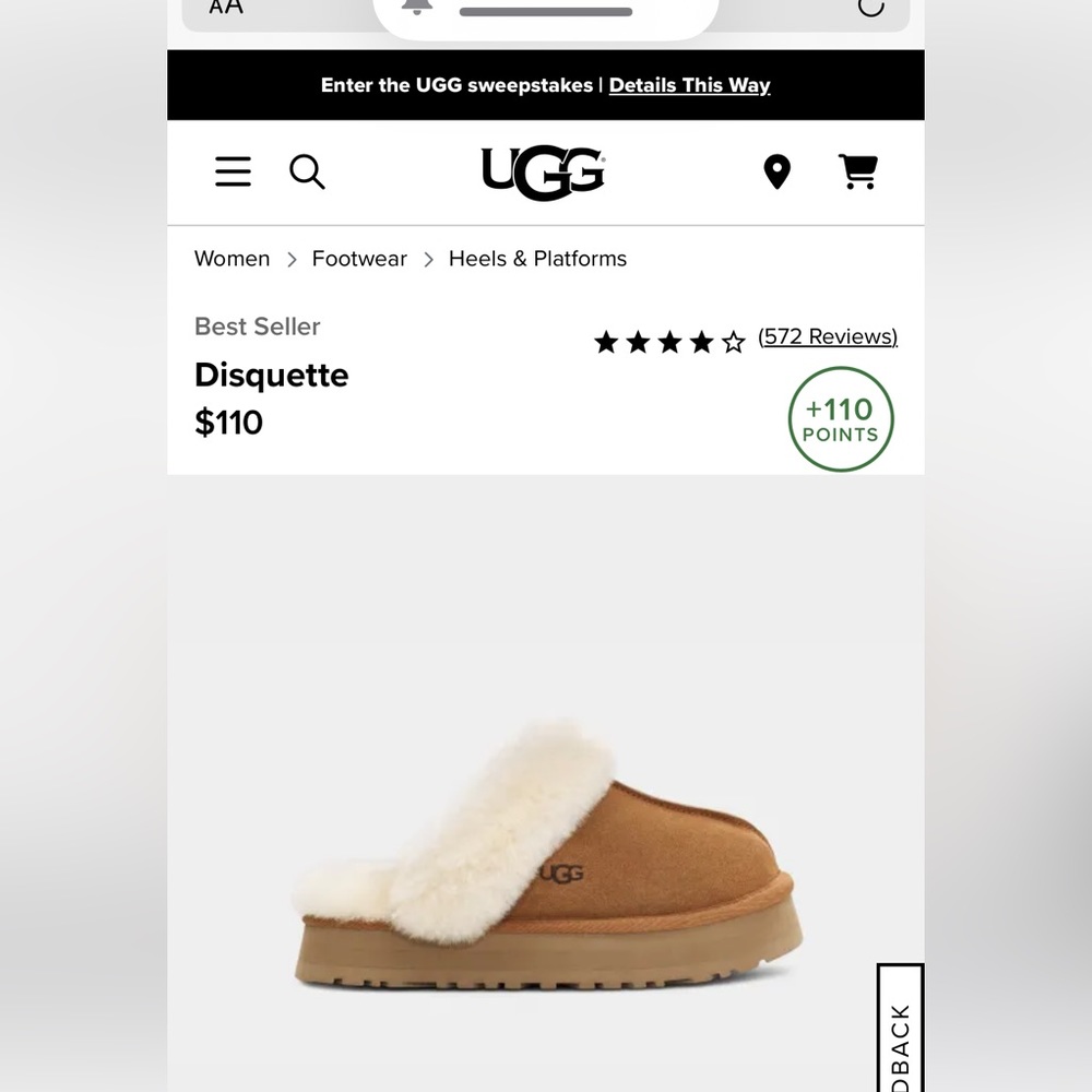 NWT Ugg Disquette bootie. Tan with cream fur women’s size 6. Never used!